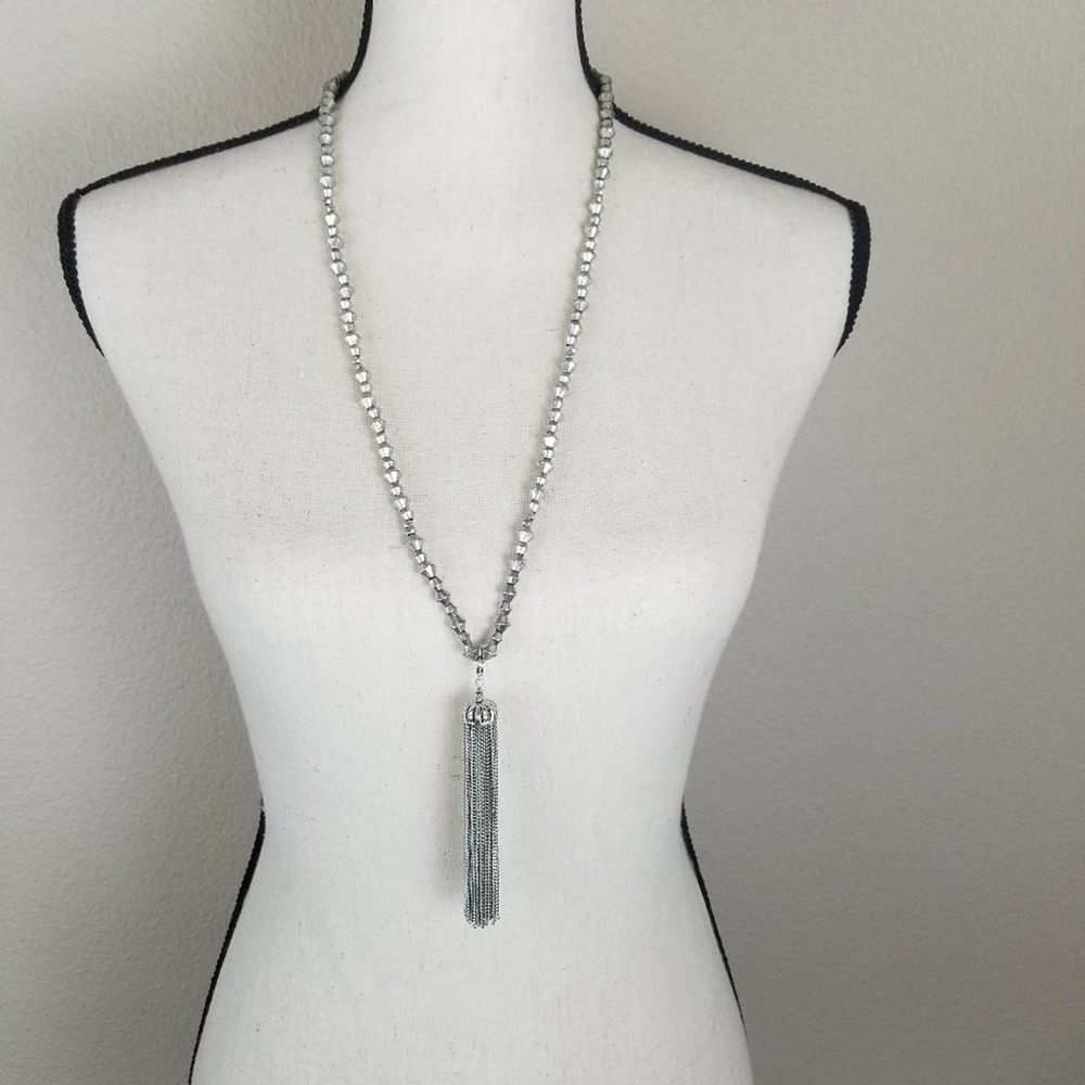 Trades of Hope Silver Beaded Tassle Neckla…